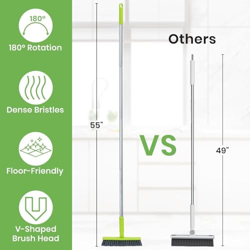 Grout Cleaner Brush with Long Handle, Floor Scrub Brush - Image 4