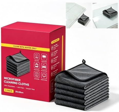 5 Pack Thickened Magic Cleaning Cloth, Reusable Multi-Purpose Cleaning Rags by clould+fitness