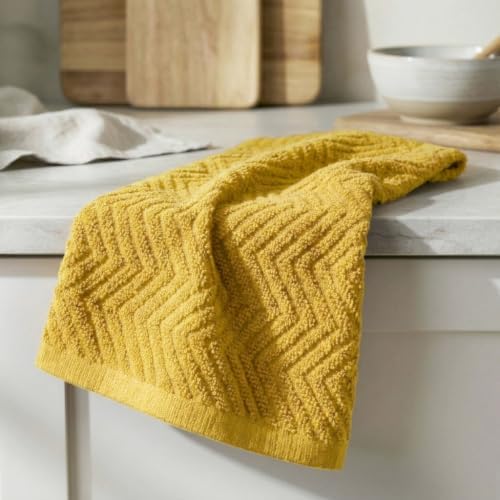 DecorRack 100% Cotton Kitchen Towels 15x25 in, Mustard Set - Image 5