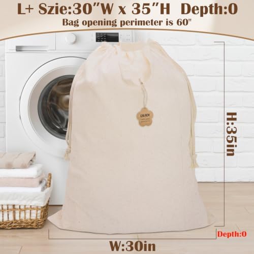 Cotton Canvas Laundry Bag 30"Wx 35"H, Thick Laundry Bag, 1 Pack - Image 2