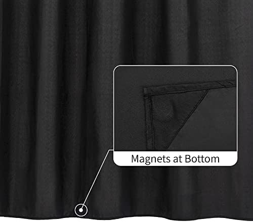 ALYVIA SPRING Stall Waterproof Fabric Shower Curtain or Liner Black - Image 2