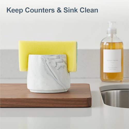 ONEMORE Ceramic Sponge Holder for Kitchen Sink, Dish Sponge Holder - Image 2