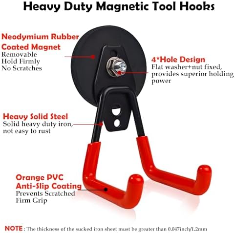 2-Pack Medium Heavy Duty Magnetic Hooks - Image 3