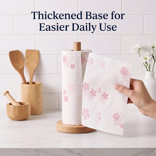 Wooden Paper Towel Holder for Countertop, Solid Beech Wood Stand - Image 2