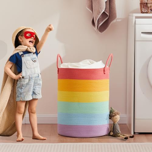 60L Rainbow Laundry Basket Hamper - Image 6