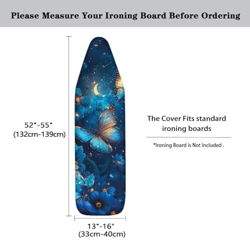 Blue Butterfly Ironing Board Cover, Resist Scorching and Staining, 15x54 Heavy - Image 5