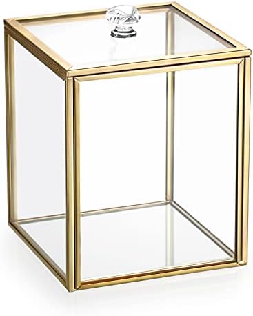 Hipiwe Gold Glass Vanity Box Vintage Apothecary Jars by Hipiwe