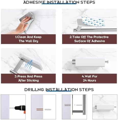 ASTOFLI Paper Towel Holder Under Cabinet No Drilling, Self Adhesive Paper Towel - Image 4
