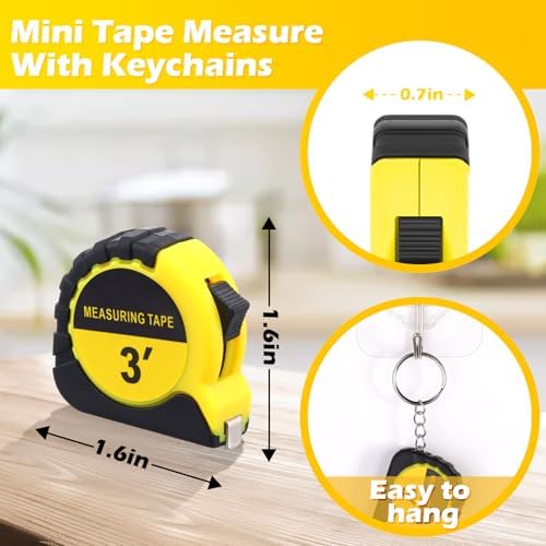 Kanayu 30 Pcs Mini Tape Measure Keychains 3 ft Small Retractable Measuring Tape - Image 2