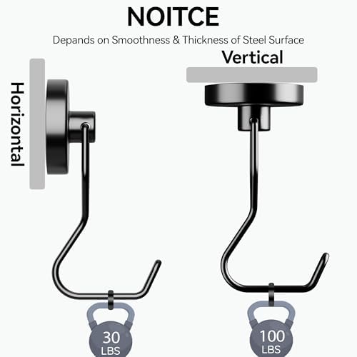 100lbs Magnetic Hooks, Heavy Duty Neodymium Magnet Hooks, Magnets - Image 3