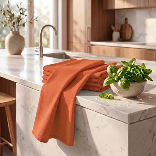 Urban Villa Kitchen Towels Cotton Dish Towels 20”x30” Orange - Image 6