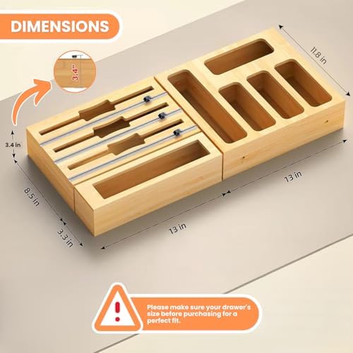 Storage Bag Organizer for Kitchen Drawer, Foil and Plastic Wrap - Image 2