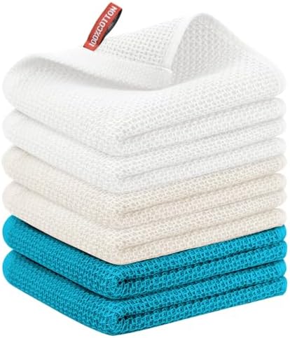 Nialnant 6 Pcs Kitchen Towels, 100% Cotton, 13 x 28 in by Nialnant
