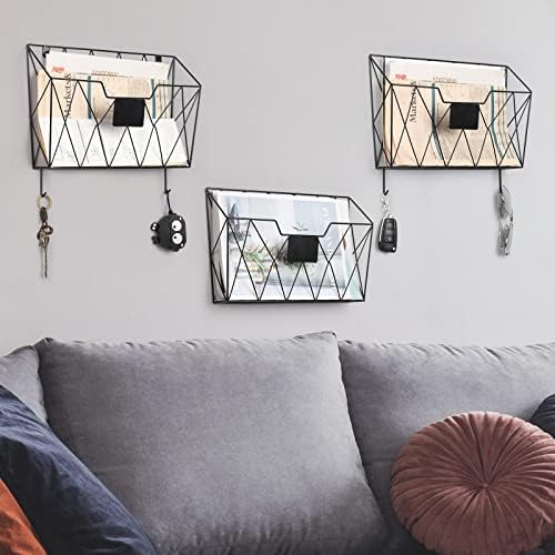 YBING Wall File Organizer, Hanging File Holder & Basket Set of 3 - Image 6