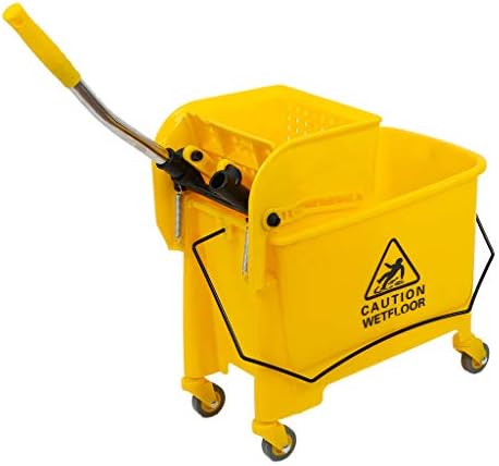 Industrial Mop Bucket with Wringer, Basics Side Press 5.28 Gallon Commercial - Image 2