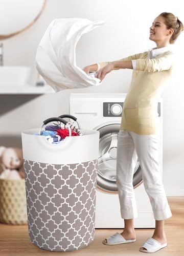 Large Laundry Basket, 115L Tall Collapsible Hamper - Image 6