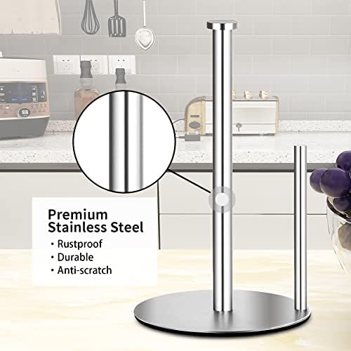 Paper Towel Holder Countertop, Stainless Steel Kitchen Paper Towel Holder Stand - Image 5