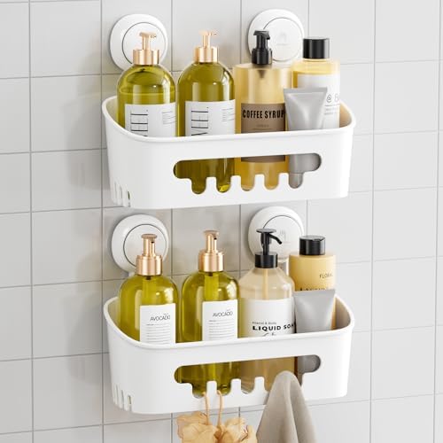 TAILI Shower Caddy Suction Cup 2 Pack, Heavy Duty Bathroom Organizer, Removable by TAILI
