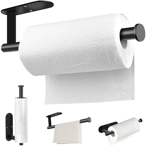 MGahyi Black Paper Towel Holder Under Cabinet Wall Mount by MGahyi