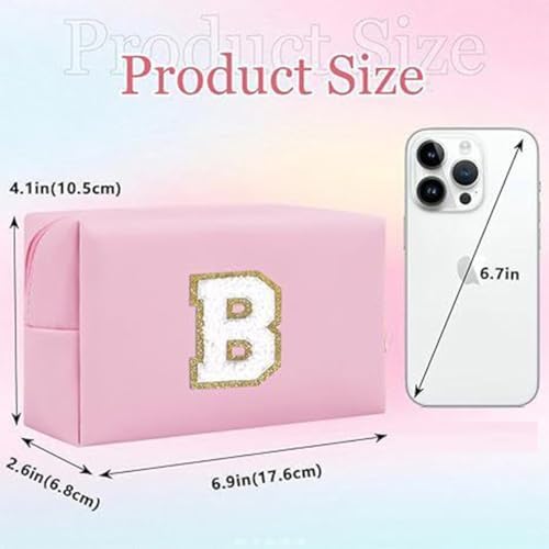 Initial Makeup Bag for Women Gifts, PU Leather Cosmetic Pouch - Image 2