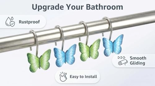 12 Pack Butterfly Shower Curtain Hooks - Image 2