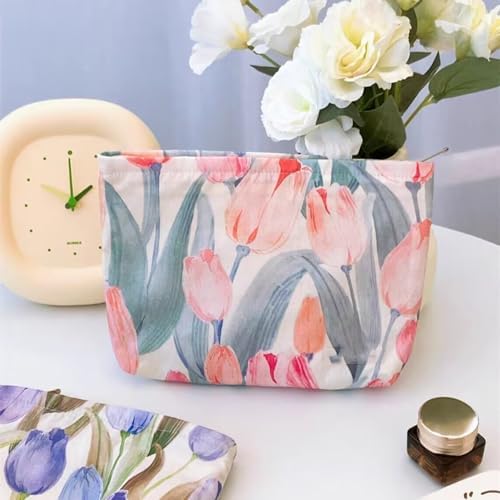 SxoSyo Cosmetic Bags for Women Makeup Pouch Large Canvas Purse - Image 6