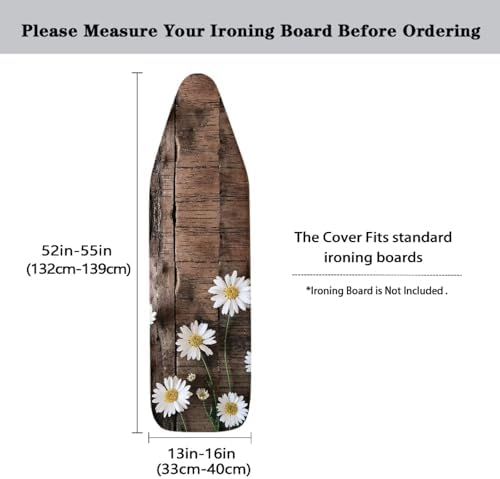 Brown Wood Ironing Board Cover 15x54 Inch Ironing Board Protector Daisy - Image 5