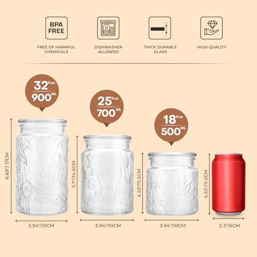 Glass Storage Containers With Lids, Glass Jars With Lids - Image 3