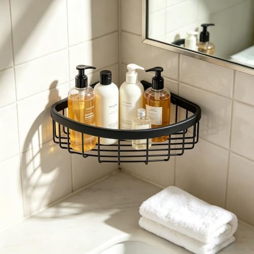 Corner Shower Caddy, 201 Stainless Steel Bathroom Shelf Organizer, Wall Mounted by Midodor