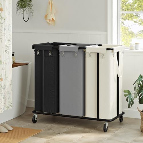 WOWLIVE Laundry Hamper 3 Section, 260L Rolling Laundry Basket - Image 3