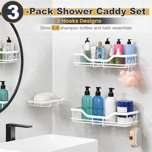 OMAIRA 3-Pack Shower Caddy - Image 4