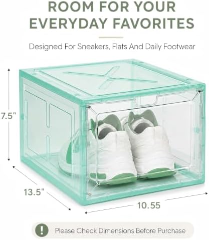 Stackable Clear Green Shoe Boxes 6 Pack - Image 5