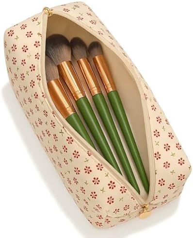 Large Pencil Case, Quilted Cotton Pencil Pouch, Cute Floral Pen Bag - Image 2