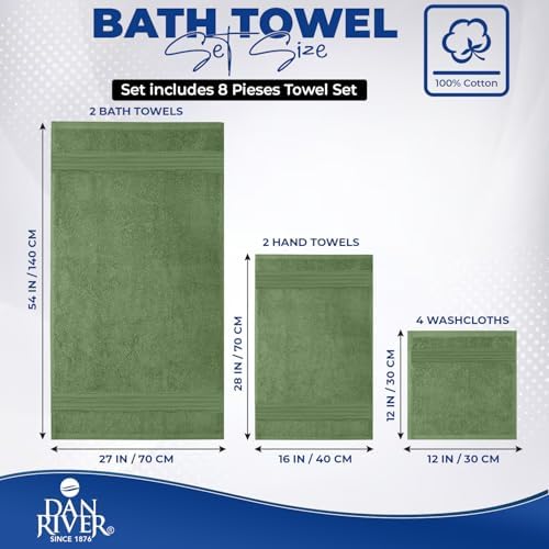DAN RIVER 8 Piece Luxury Bath Towels - Image 2