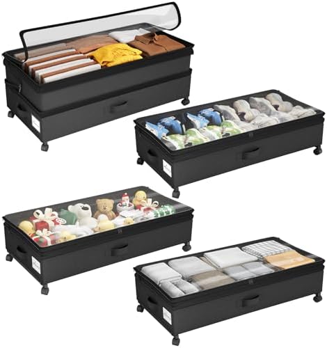 Kitstorack 4 Pack Height-adjustable Under Bed Storage by Kitstorack