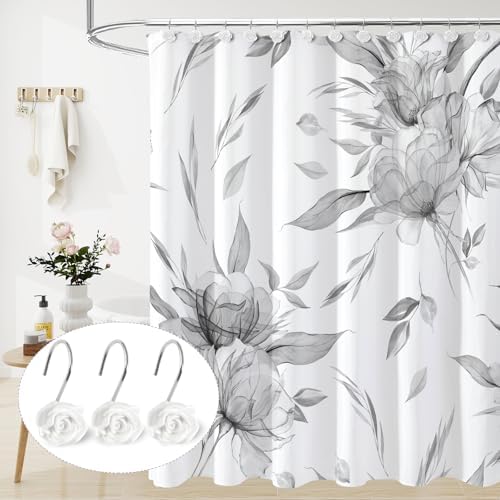 Cute Rose Floral Shower Curtain Hooks Rings - Image 4