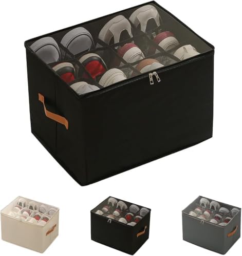 Oxford Fabric Foldable Design Shoe Organizer, Storage Box, Large Capacity by Unknown