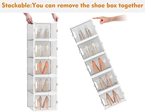 SIMPDIY XL Clear Shoe Storage Boxes, Stackable Shoe Organizer - Image 6
