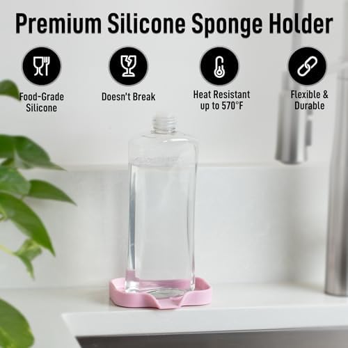 Zulay Kitchen Small Silicone Sponge Holder – Space-Saving Sink Organizer Tray - Image 4