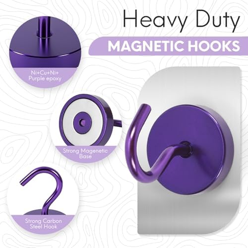 Neosmuk Magnetic Hooks Large Opening, 80lb+ Cruise Hooks, 6 Pack - Image 5