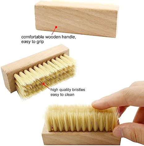 4 Pcs Square Wooden Handheld Shoe Cleaner Brush Set - Image 4