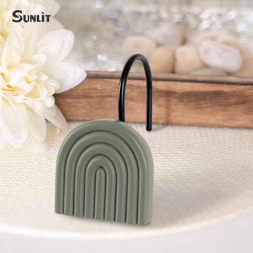 Sunlit Arch Shower Curtain Hooks, Decorative Bathroom Curtain Rings - Image 2