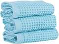 PÜSKÜL Natural 100% Turkish Cotton Waffle Hand and Kitchen Towels Set of 3 by P%C3%BCsk%C3%BClTextile