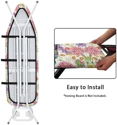 GLENLCWE Hummingbird Peony Ironing Board Cover Full Size Scorch Resistant Iron - Image 4