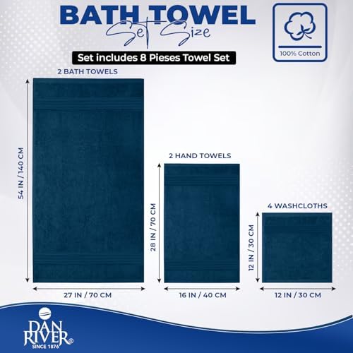 DAN RIVER 8 Piece Luxury Bath Towels - Image 2