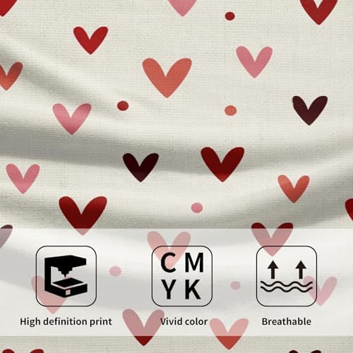 Valentine's Hand Towels Set of 2 Pink Red Love Heart Dot Decor Kitchen Towels - Image 3