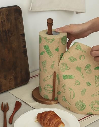 Wood Paper Towel Holder, Vintage Wooden Countertop Paper Towel Holders - Image 3