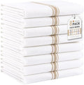 Homaxy 100% Ring Spun Cotton Kitchen Towels 8 Pack, Khaki Stripe by Homaxy