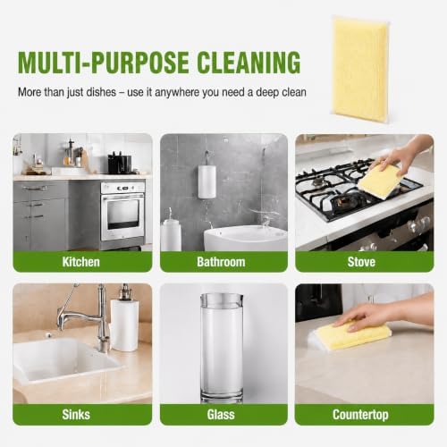 6-Pack PuoWeo Kitchen Sponges Non-Scratch Heavy Duty Dish Sponge Cleaning - Image 5