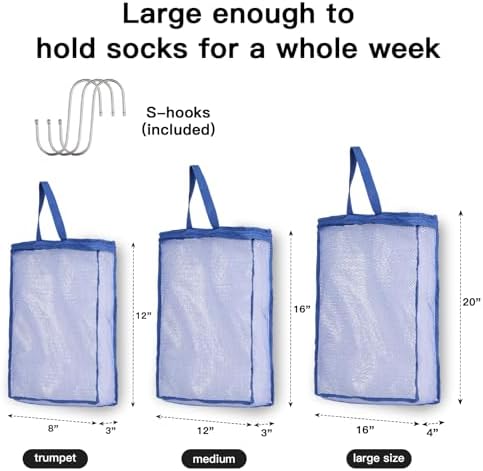 3-Pack 3D Cube Mesh Laundry Bags S/M/L - Image 2